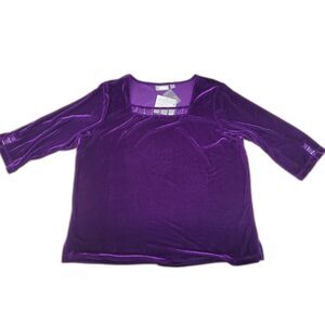 NEW Quacker Factory NWT Woman's Deep purple Tunick Rhinestone embelished-SZ.XL